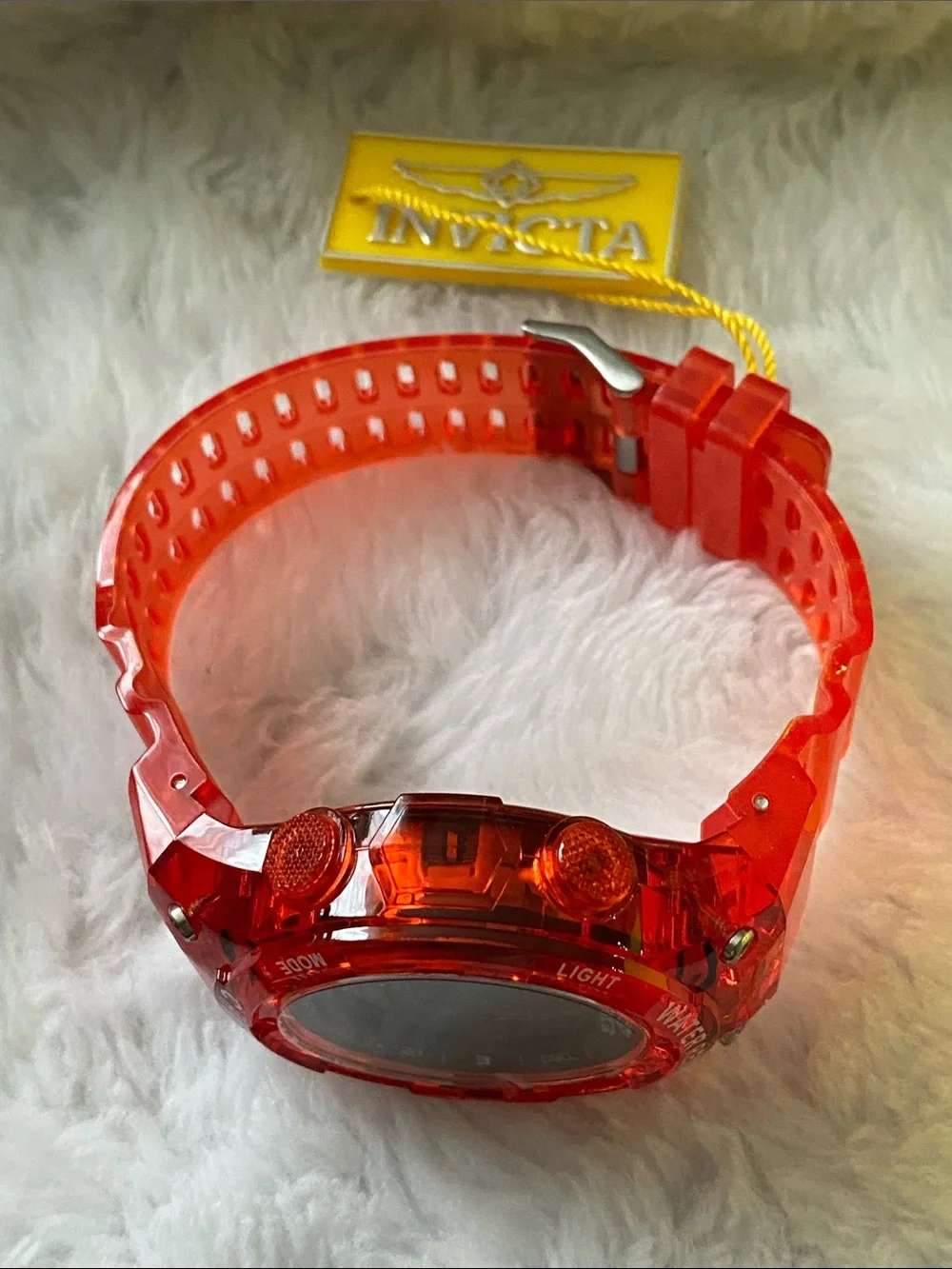 Invicta NEW Red Transparent Digital Chronograph Watch, 49045
